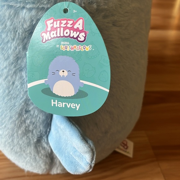 ON HOLD 🌊Squishmallows Harvey Walrus 12” Blue FuzzaMallows NWT FUZZY & adorbs - Picture 3 of 6